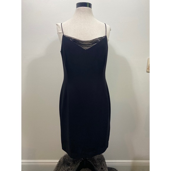 Jones New York Dresses & Skirts - Jones New York Black Dress String Beaded Neckline Party Cocktail Sz 12 LBD